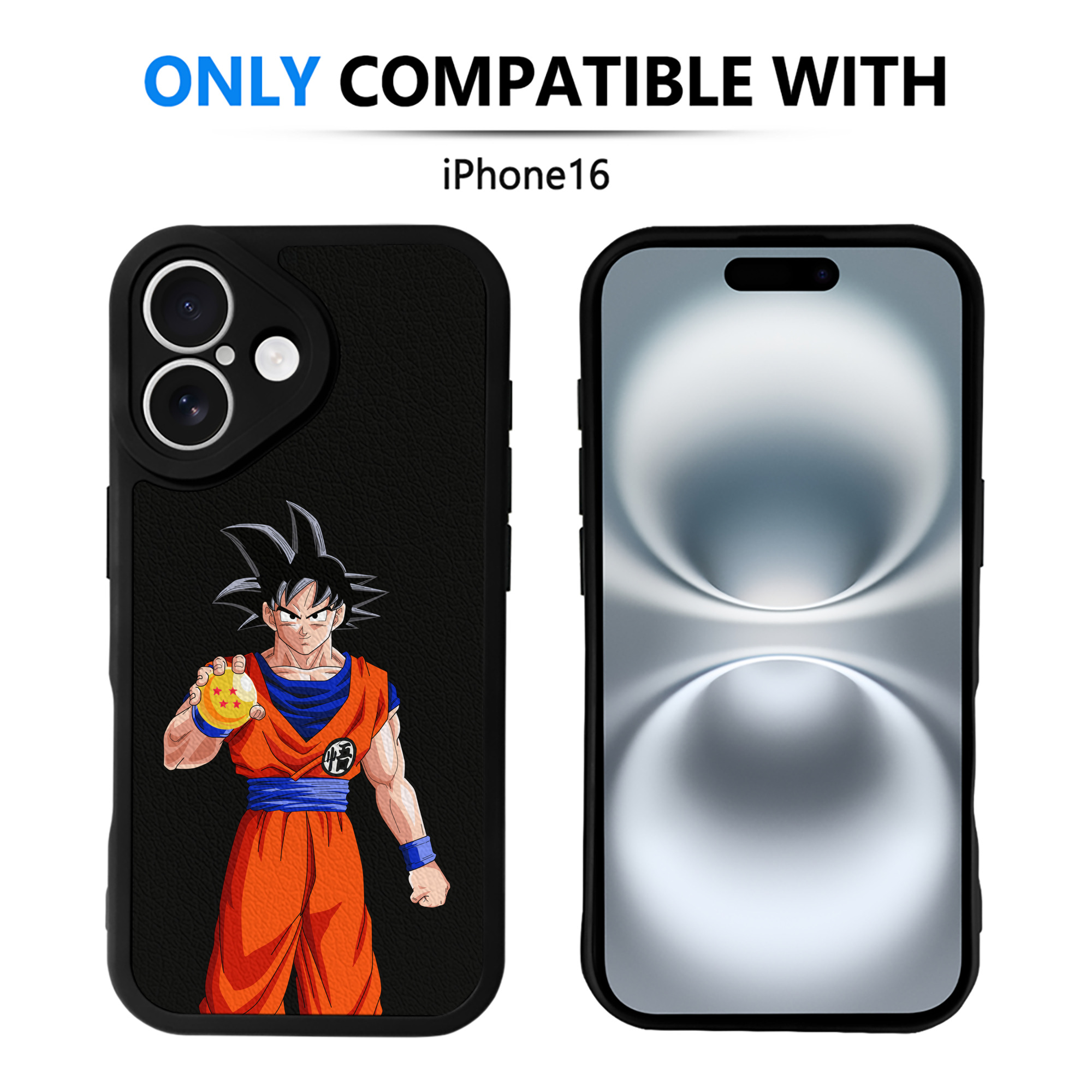 （画像用） ドラゴンボール 孫悟空（そん ごくう）Son Goku カカロット DRAGON BALL Kakarotto 【iPhone 16シリーズ対応】シリコンスマホケース（レザー調） 材質：シリコン